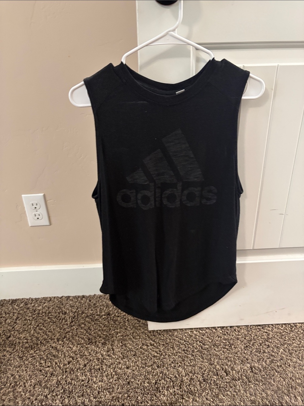 adidas Black Sleeveless Logo Tank